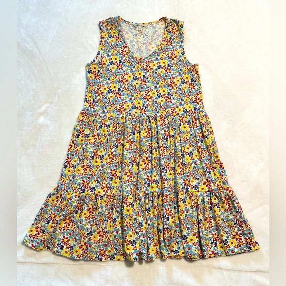 Toad &Co Marley Tiered Sleeveless Dress Womens Sz M In Barley Multi Floral Print - Picture 11 of 16